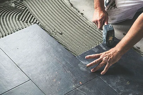 Tile installation | Corvin's Floors & Cabinets