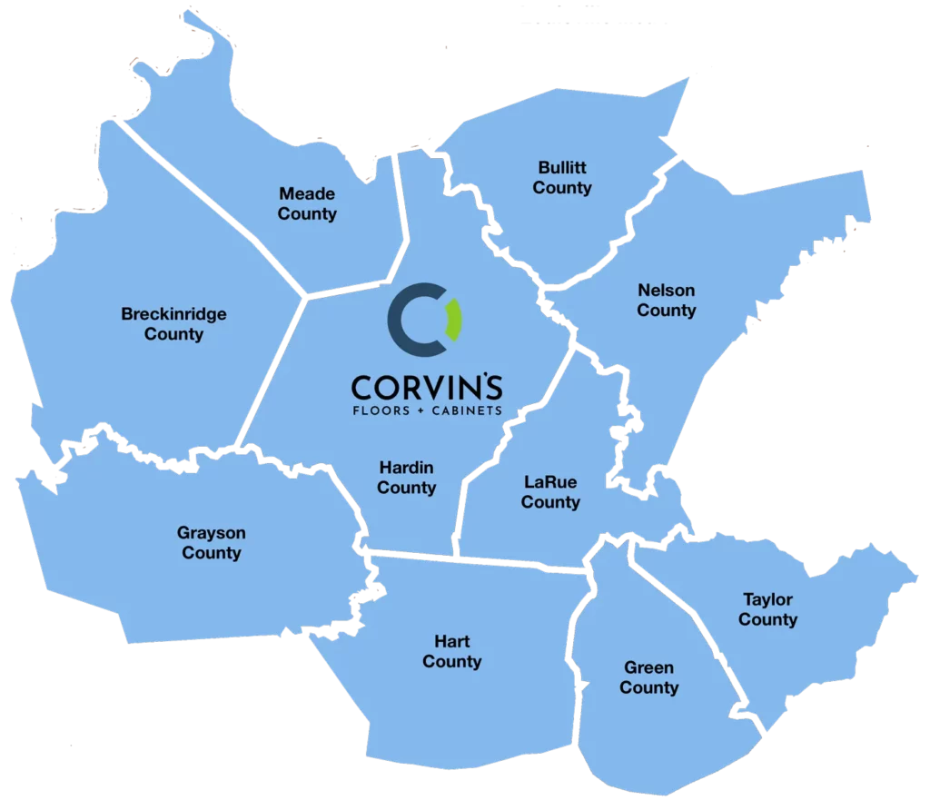 Service area | Corvin's Floors & Cabinets
